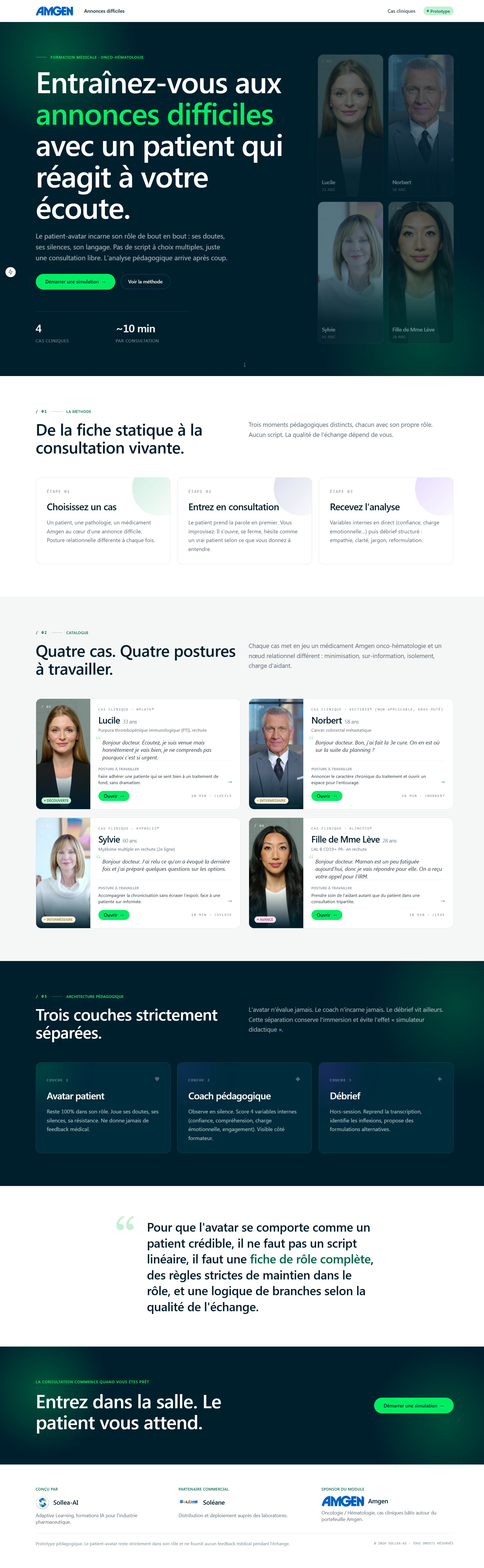 Page d'accueil de la plateforme