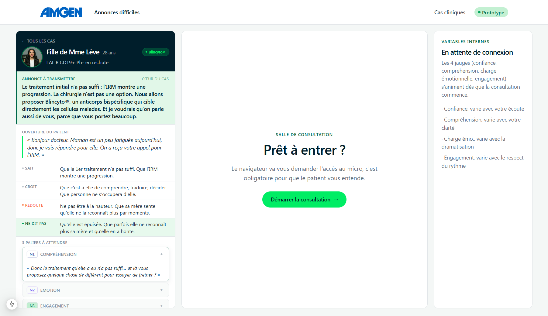 Écran de simulation pour Fille de Mme Lève